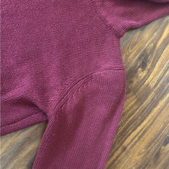 LF Burgundy Maroon Oxblood Red Knit Hoodie - Picture 8 of 16